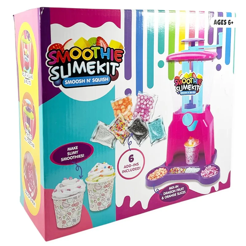Smoothie Machine Slimekit Smoosh N Squish , Includes 8 packets of scented slime With 6 add-Ins – Ages 6+